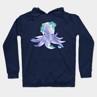 Blueberry Octopus Watercolor Hoodie